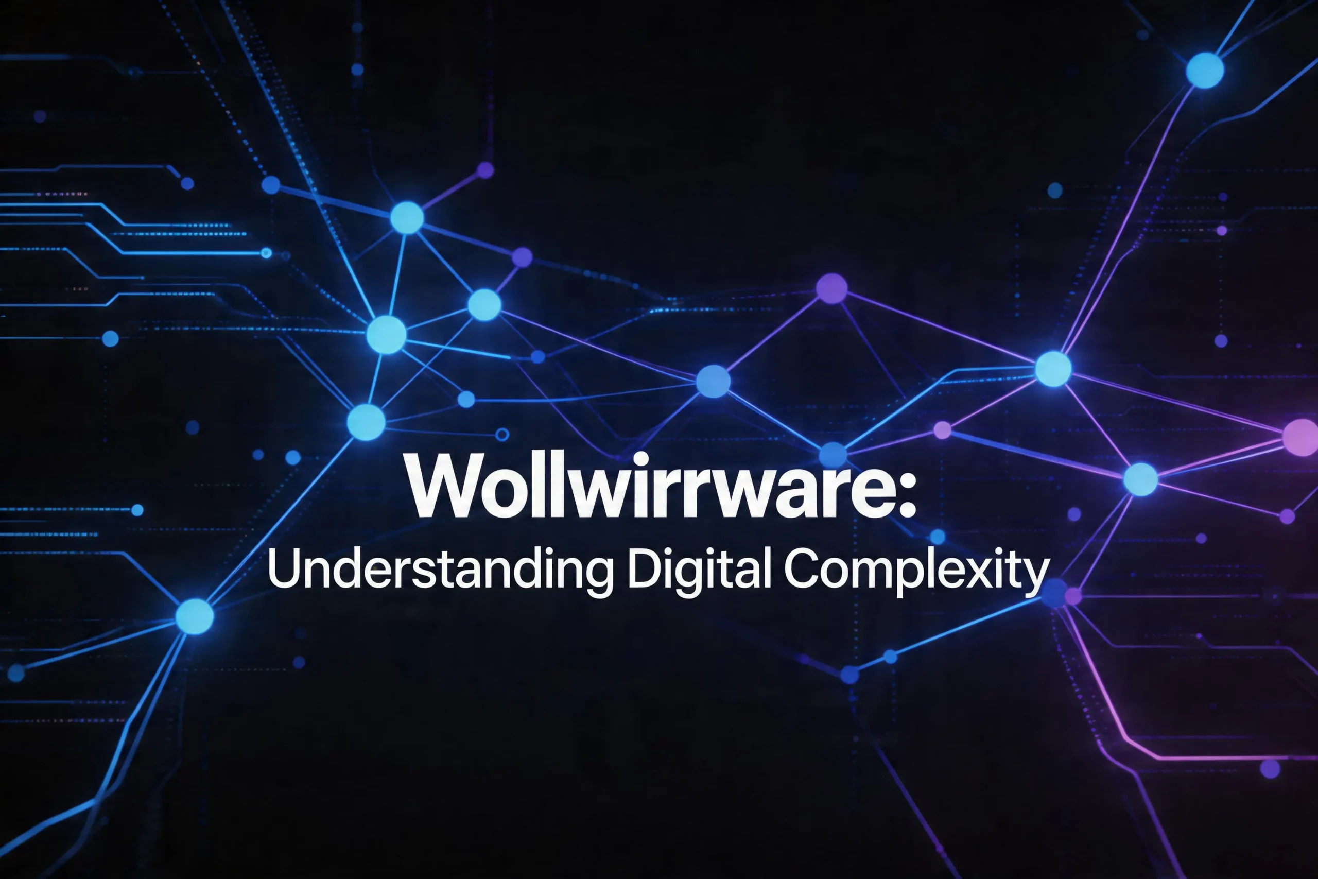 Wollwirrware concept showing tangled digital systems and interconnected software workflows in a modern tech environment