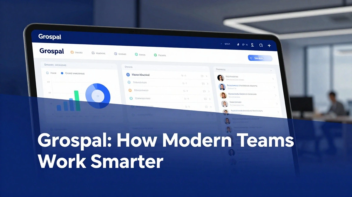 Grospal centralized workflow and collaboration platform dashboard showing project tracking and analytics tools in use