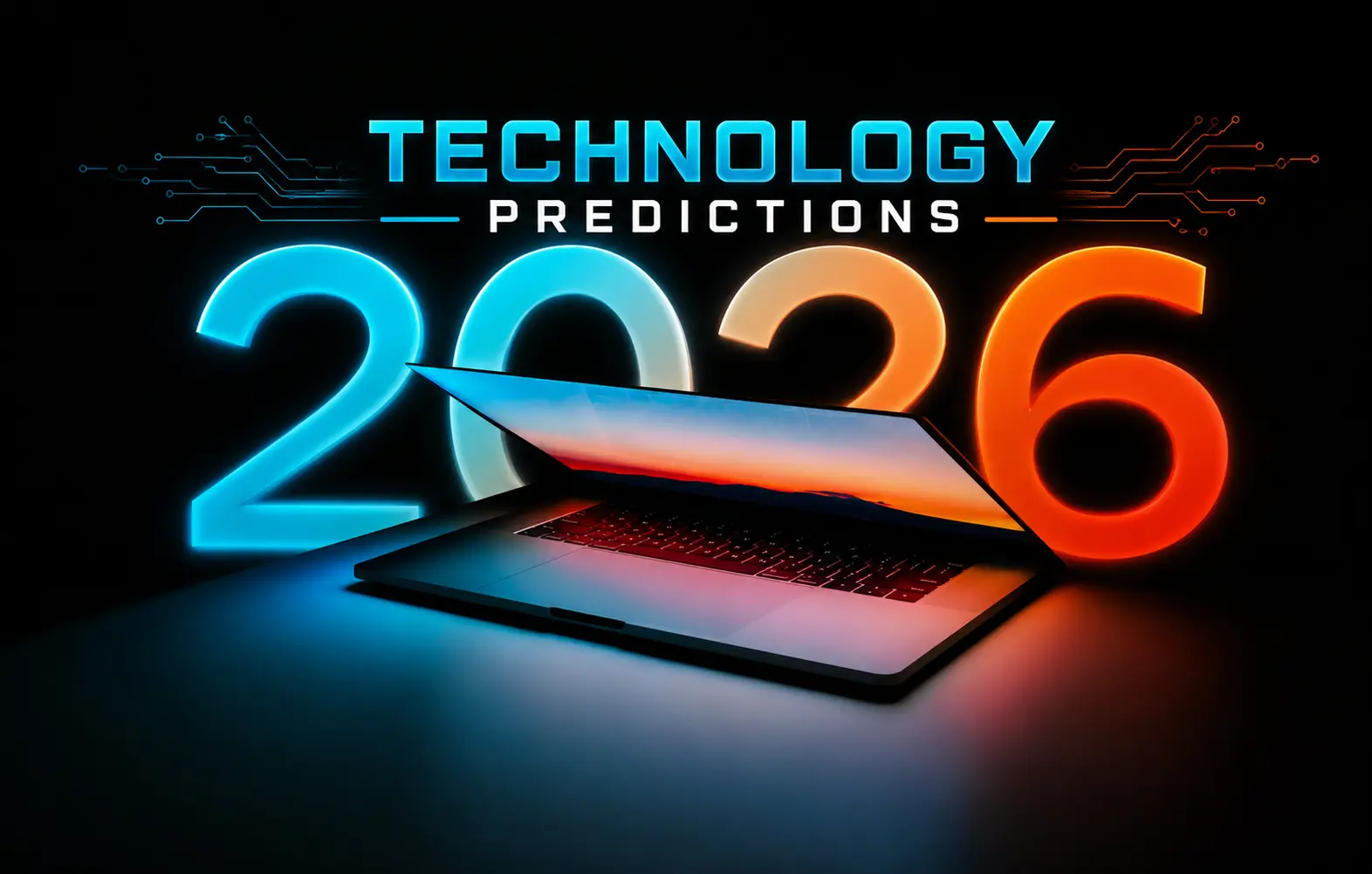 2026 technology predictions showing AI agents, quantum computing, robotics, and cybersecurity trends shaping the US