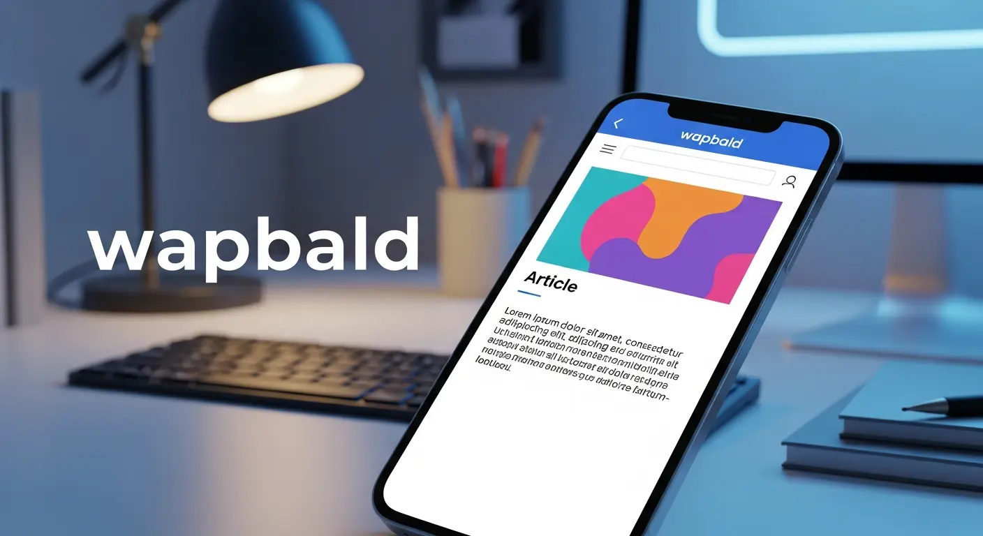 Wapbald mobile-first digital publishing platform shown on smartphone screen with clean article layout