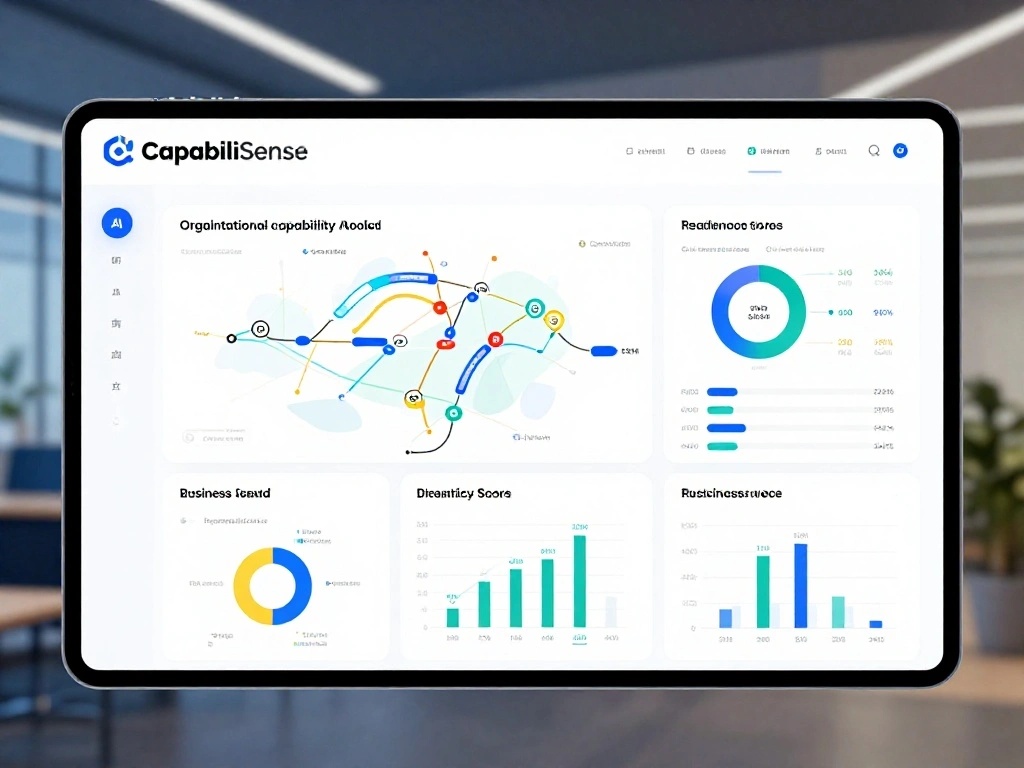CapabiliSense Platform dashboard showing AI-powered organizational capability analysis and transformation readiness assessment
